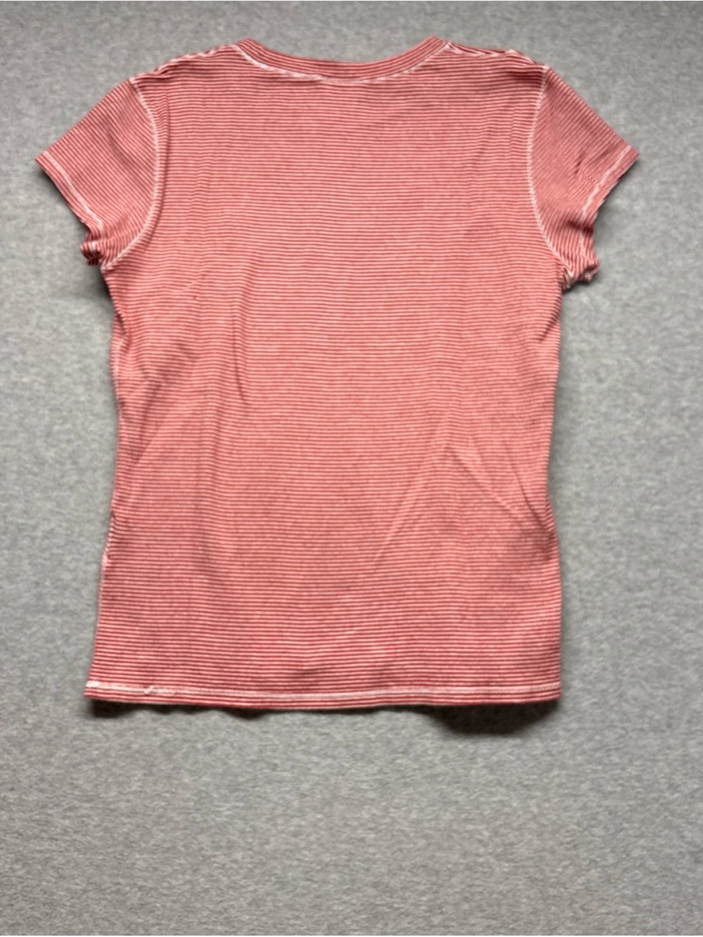 Ralph Lauren Red and White Striped Tee with Navy Logo Tag - Picture 6 of 6